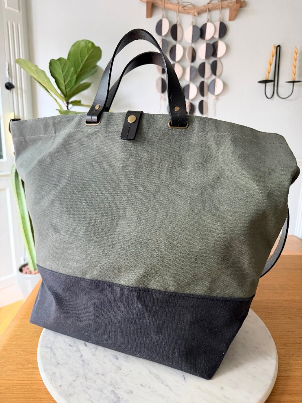 Michael Green Large Heavyweight Canvas Weekender Bag Army Green / Black